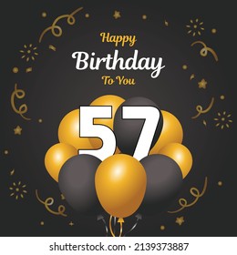 Happy 57th birthday, greeting card, vector illustration design.
