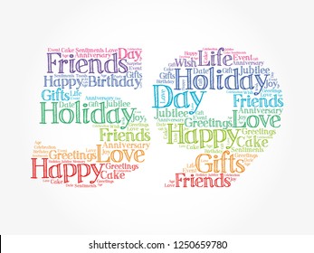 Happy 59th birthday word cloud collage concept