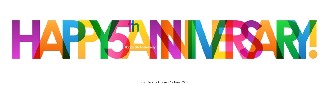 Happy 5th Anniversary Rainbow Letters Banner Stock Vector (Royalty Free ...