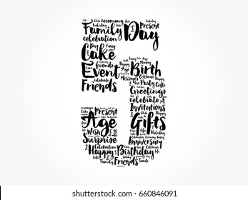 Happy 5th birthday word cloud collage concept