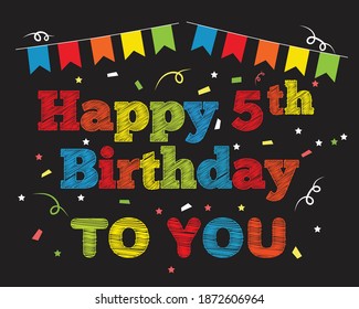 Hooray Happy You Day Typography Birthday Stock Vector (Royalty Free ...