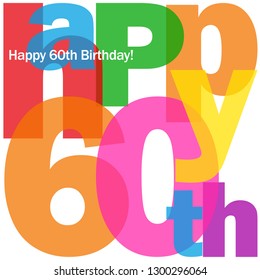 HAPPY 60th BIRTHDAY Colorful Letters Banner