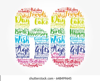 Happy 60th birthday word cloud collage concept