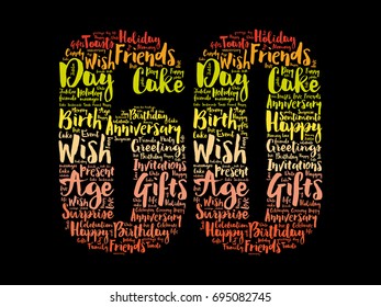 Happy 60th birthday word cloud collage concept