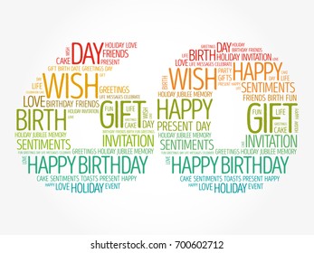 Happy 60th birthday word cloud collage concept