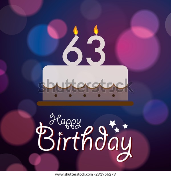 Happy 63rd Birthday Bokeh Vector Background Stock Vector Royalty Free