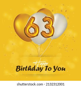 Happy 63rd Birthday Greeting Card Vector Stock Vector (royalty Free 