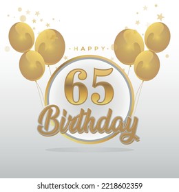 Happy 65th birthday balloons greeting card background. balloons greeting card background vector design