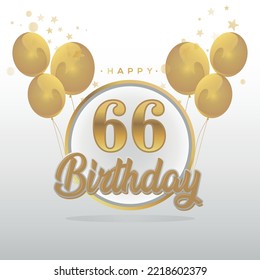 Happy 66th birthday balloons greeting card background. balloons greeting card background vector design