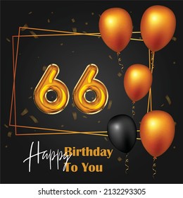 Happy 66th birthday, greeting card, vector illustration design.
