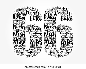 Happy 66th birthday word cloud collage concept