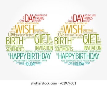 Happy 66th birthday word cloud collage concept