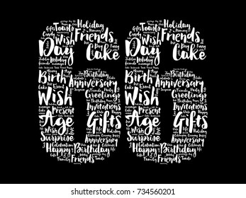 Happy 66th birthday word cloud collage concept