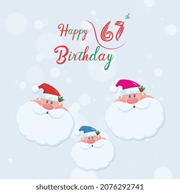 Happy 67th  birthday, Greeting card, Vector illustration design.
