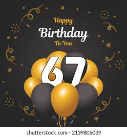 Happy  67th birthday, greeting card, vector illustration design.
