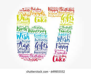 Happy 67th birthday word cloud collage concept