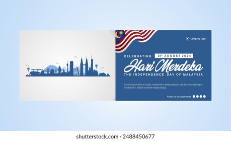 Happy 67th Malaysia Independence Day 2024 Vector Illustration. Design for 67th Malaysia "Hari Merdeka" means Independence Day Banner, Poster, and Background. 