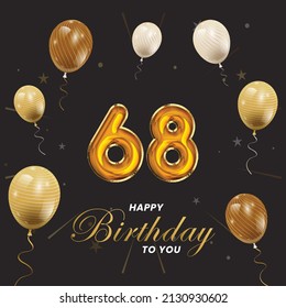 Happy 68th birthday, greeting card, vector illustration design.
