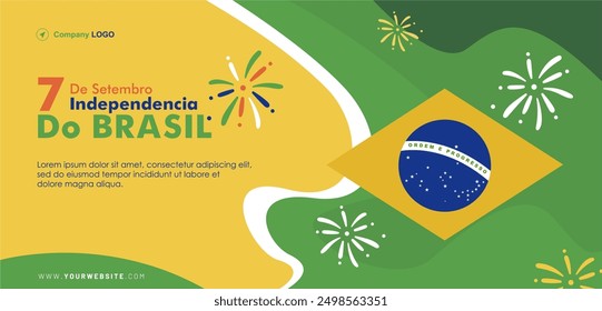 Happy 7 de setembro, feliz dia da independencia do Brasil 2024, (translation : 7 September, Independence Day of Brazil 2024), Background, Banner, Billboard, Poster, Social Media, Social Media template