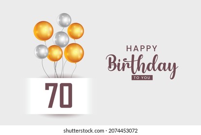 Happy 70 birthday, Greeting card, Vector illustration design.
