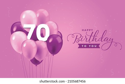 Happy 70 Birthday, Greeting Card, Vector illustration design.
