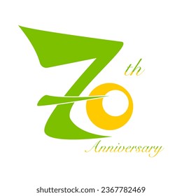 Happy 70th Anniversary - vector can be used for billboards, plans and promotions.