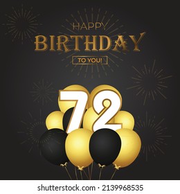 Happy 72nd Birthday Greeting Card Vector Stock Vector (Royalty Free ...