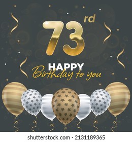 Happy 73rd birthday, greeting card, vector illustration design.
