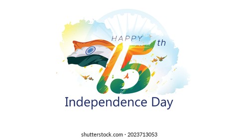 Happy 75th independence day of India background concept