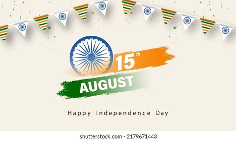 Happy 75th Independence Day of India Vector Illustration. Happy Republic ay 15th August Template Poster Banner Flyer. Indian Independence Day celebrations with Ashoka Wheel