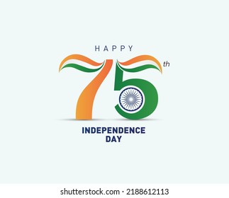 Happy 75th Independence Day India Vector Stock Vector (Royalty Free ...