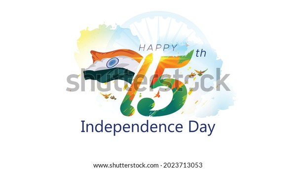 Happy\
75th independence day of India background\
concept