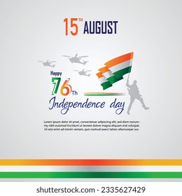 happy 76th indian independence day poster for Instagram use 