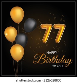 Happy 77th birthday, greeting card, vector illustration design.
