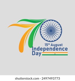 Happy 77th India Independence Day - 15th August, India National Day Poster, Banner Design, Vector Illustration