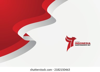 Happy 77th Indonesia Independence Day Banner with waving flag