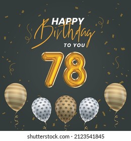 Happy 78th birthday, greeting card, vector illustration design.
