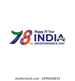 Feliz 78° Día de la Independencia de la India. 15 de agosto de 2024 - Celebración de los días indios. Feliz día de la India independiente