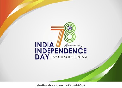 Happy 78th India Independence Day 2024 Template Design with 78th Logo. 78th Bharat Ganarajya Independence Day 2024 Banner, Poster, Background, Feed, Template.