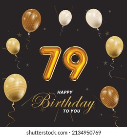 Happy 79th birthday, greeting card, vector illustration design.
