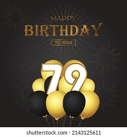 Happy 79th birthday, greeting card, vector illustration design.
