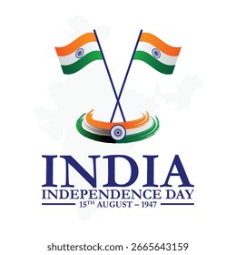 Feliz 79° día de la independencia de la India. Feliz día de la independencia de la India. 15 de agosto de fondo. Bandera india. diseño abstracto de la Ilustración vectorial