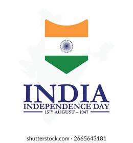 Feliz 79° día de la independencia de la India. Feliz día de la independencia de la India. 15 de agosto de fondo. Bandera india. diseño abstracto de la Ilustración vectorial