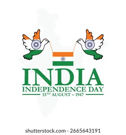 Feliz 79° día de la independencia de la India. Feliz día de la independencia de la India. 15 de agosto de fondo. Bandera india. diseño abstracto de la Ilustración vectorial