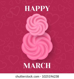 Happy 8 march. Vector greeting card