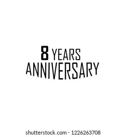 happy 8 years anniversary celebration simple logo