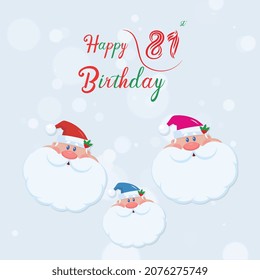 Happy  81st  birthday, Greeting card, Vector illustration design.
