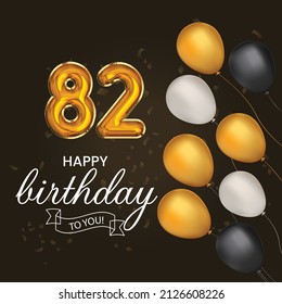 Happy 82nd Birthday Greeting Card Vector Stock Vector (Royalty Free ...