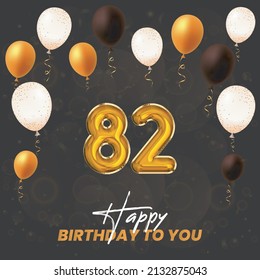Happy 82nd birthday, greeting card, vector illustration design.
