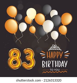 Happy 83rd Birthday Greeting Card Vector Stock Vector (Royalty Free ...